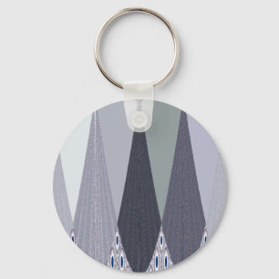 Ash Grey Chevron Stippen Art Print Sleutelhanger
