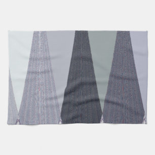 Ash Grey Chevron Stippen Art Print Theedoek