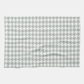 Ash Grey; Grijze Houndstooth Theedoek (Horizontaal)