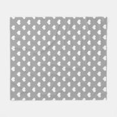Ash Grey Love Heart Pattern Design Fleece Deken (Voorkant (Horizontaal))
