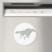 Ash Grey Paard Racing Magneet (Insitu (Vaatwasser))