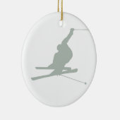 Ash Grey Snow Ski Keramisch Ornament (Rechts)