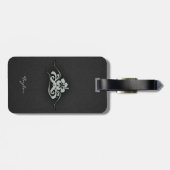 Ash Grey Tropical Hibiscus Bagagelabel (Achterkant horizontaal)