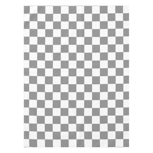 Ash grijs wit geruit controlepatroon tafelkleed (Voorkant)