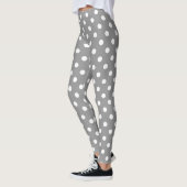 Ash Grijs Wit Polka Dots Design Leggings (Links)