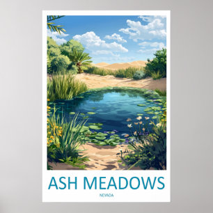 Ash Meadows Affiche de voyage vintage Ski National