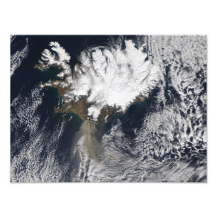 Ash plume uit de Eyjafjallajokull Volcano, IJsland Foto Afdruk