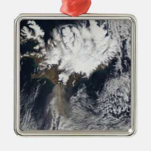Ash plume uit de Eyjafjallajokull Volcano, IJsland Metalen Ornament
