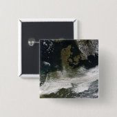 Ash plume uit Eyjafjallajokull Volcano 2 Vierkante Button 5,1 Cm (Voorkant /achterkant)