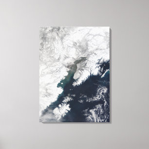 Ash plume uit Mount Redoubt, Alaska Canvas Afdruk