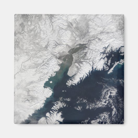 Ash plume uit Mount Redoubt, Alaska Magneet (Voorkant)