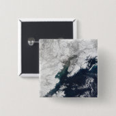 Ash plume uit Mount Redoubt, Alaska Vierkante Button 5,1 Cm (Voorkant /achterkant)