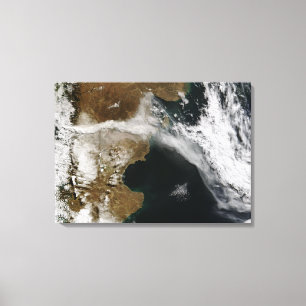 Ash plume van de uitbarsting van Chaiten vulcano,  Canvas Afdruk