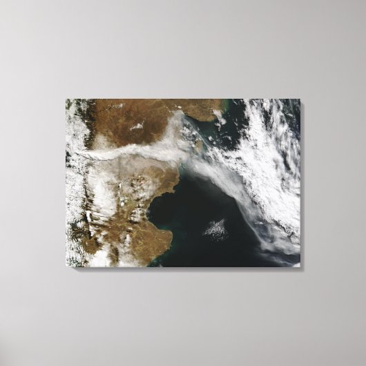 Ash plume van de uitbarsting van Chaiten vulcano,  Canvas Afdruk (Voorkant)