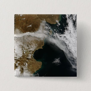Ash plume van de uitbarsting van Chaiten vulcano,  Vierkante Button 5,1 Cm