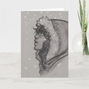 Ash & Sneeuw - Meisje in Bontkap Kaart
