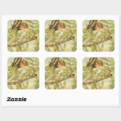 Ash Tree Fairy loopt op Branch Vierkante Sticker (Vel)