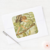 Ash Tree Fairy loopt op Branch Vierkante Sticker (Envelop)
