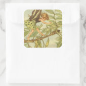 Ash Tree Fairy loopt op Branch Vierkante Sticker (Tas)