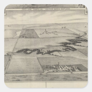 Ash Valley Stock Boerderij, Larned, Kansas Vierkante Sticker