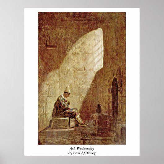 Ash Woensdag door Carl Spitzweg Poster (Voorkant)