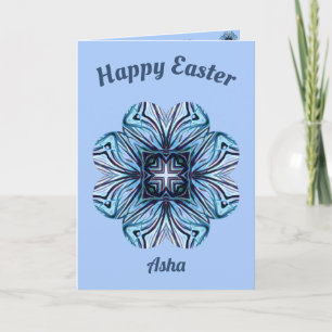 ASHA ~ Carte de Pâques ~ Nuances de Bleu et Blanc