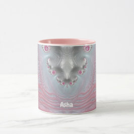 ASHA ~ Zany 3D Fractal ~ Pink and White Mok