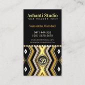 Ashanti Yoga Stylish Black Gold Carte de visite (Dos)