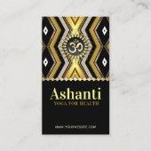 Ashanti Yoga Stylish Black Gold Carte de visite (Devant)