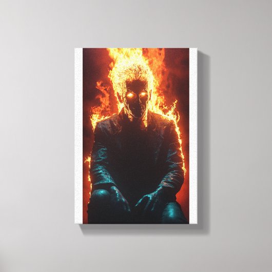Ashen Amidst Flames - Dramatische en vurige kunst Canvas Afdruk (Voorkant)