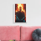 Ashen Amidst Flames - Dramatische en vurige kunst Canvas Afdruk (Insitu (Woonkamer))