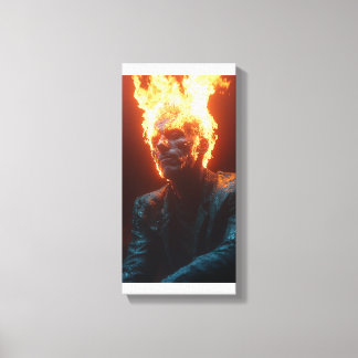 Ashen Amidst Flames - Dramatische en vurige kunst Canvas Afdruk