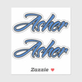 Asher Blue Autocollants Sticker Stickerset (Feuille)