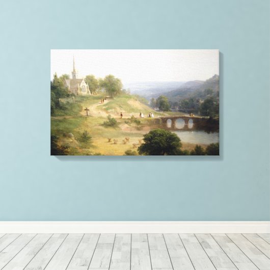 Asher Brown Durand Sunday Morning Canvas Afdruk (Insitu (Houten vloer))