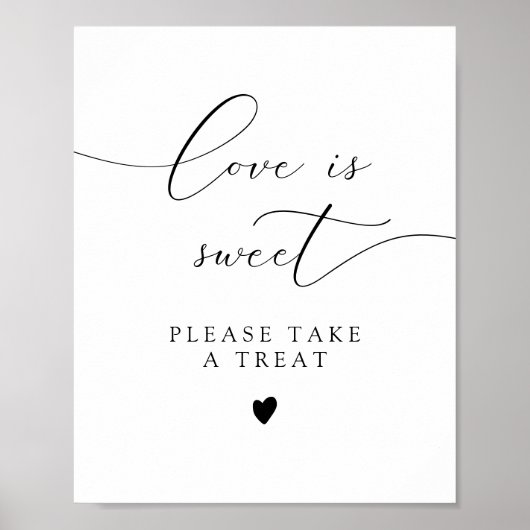 ASHER Calligraphy Love is Sweet Dessert Table Poster (Voorkant)