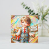 ASHER ~ Carte d'anniversaire ~ Moniteur de franchi (Debout devant)