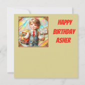 ASHER ~ Carte d'anniversaire ~ Moniteur de franchi (Dos)