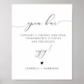 ASHER Elegance Calligraphie Open Bar Poster de boi (Devant)