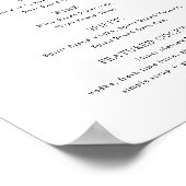 ASHER Elegant Calligraphy Bar Menu Sign Poster (Hoek)