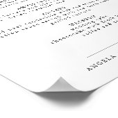 ASHER Elegant Calligraphy Mariage Menu Poster (Coin)