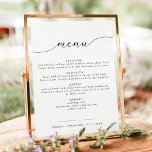 ASHER Elegant Calligraphy Mariage Menu Poster<br><div class="desc">Ce panneau de menu mariage imprimable est doté d'une police de calligraphie élégante et d'un design minimaliste moderne avec une formulation entièrement modifiable. Modifiez facilement les polices, les couleurs de police et la couleur arrière - plan pour qu'elles correspondent à votre style d'événement. La combinaison simple de couleurs noir et...</div>