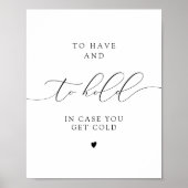 ASHER Elegant Calligraphy Wedding Blanket Sign Poster (Voorkant)