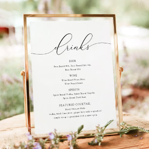 ASHER Elegante Calligraphy Bar Menukaart Bord Poster