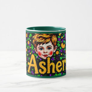 ASHER ~ GLANZEND Sequin Afbeelding ~ Mok