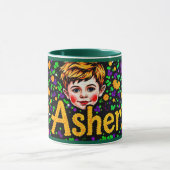 ASHER ~ GLOSSY Sequin Picture ~ Mug (Centre)