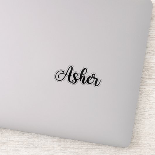 Asher Name - Handgeschreven kalligrafie Sticker (Detail)