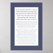 Asher Yatzar Hebrew Blessing Dusty Blue Poster (Voorkant)