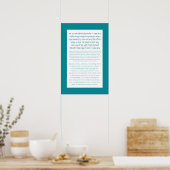Asher Yatzar Hebrew Blessing Turquoise Poster (Keuken)