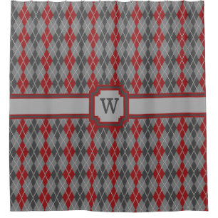 Ashes and Embers Argyle Shower Curtain Douchegordijn