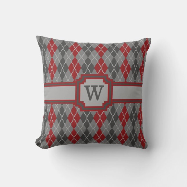Ashes en Embers Argyle Pillow Kussen (Voorkant)